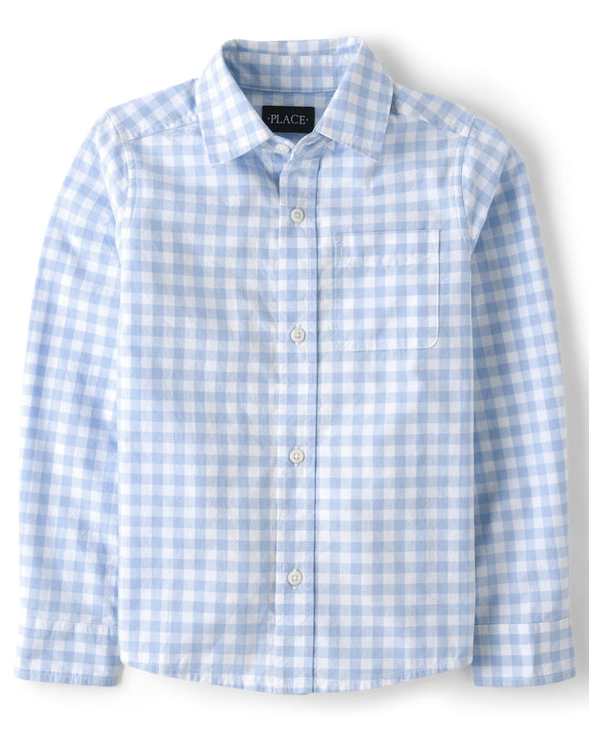 The Children's Place Boys' Long Sleeve Poplin Butt