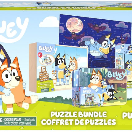 Bluey 11 Puzzle Bundle Set, 8- and 24-Piece Wood, Fuzzy, & Die-Cut Jigsaw Puzzles for Preschoolers and Kids