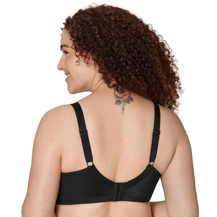 Playtex Women's 18 Hour Smoothing Minimizer Wirefree Bra US4697, Black, 42C