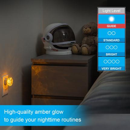 Luz nocturna LED GE Jewel, para enchufar, siempre encendida, ámbar, certificación UL, de bajo consumo, ideal para dormitorio, baño, guardería, pasillo, cocina, 11291