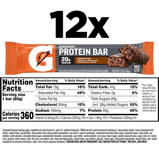 Gatorade Whey Protein Bar Chocolate CHIP 80g (1 bar)