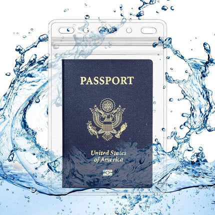 Claev Fast Seal Vertical 4x6 Passport & Card Holders (4x6 Extra Large (XXL), 250 Pack), Clear Waterproof ID Plastic Name Card Badge Holders for Travel, Conferences, Conventions