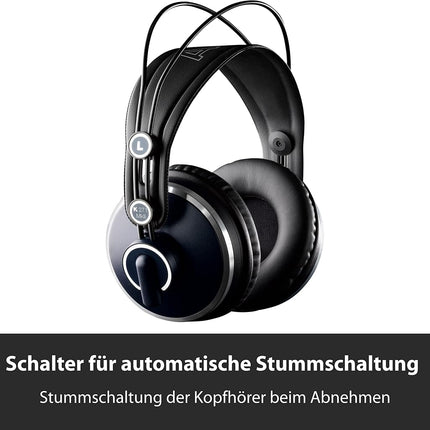 AKG K271MKII Over Ear Closed Back Headphones, Versatile design, High performance build, Exceptional isolation - Black & Blue