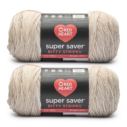 Red Heart Super Saver Bitty Stripe Moonbeam Yarn -
