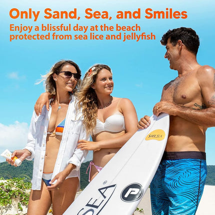 Safe Sea Zinc Oxide Sunscreen SPF30 | Clear Mineral Face And Body Sunscreen Without White Cast | Anti-Jellyfish Sting Protective Lotion | Travel Size - 100ml (2 Pack)