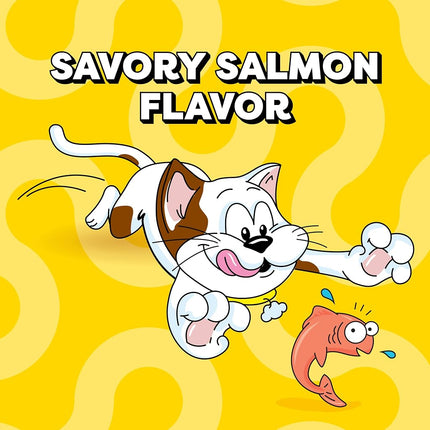 TEMPTATIONS Classic Crunchy and Soft Cat Treats Savory Salmon Flavor, 16 oz. Tub