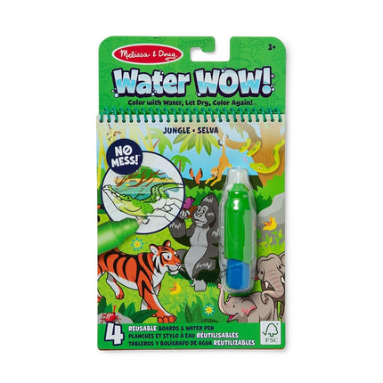 Melissa & Doug Water WOW! Carnet de coloriage magique de la jungle avec stylo à eau | Livre de coloriage pour enfants de 3, 4, 5, 6, 7 ans | Jouets de voyage pour tout-petits en avion Activités pour enfants - Certifié FSC