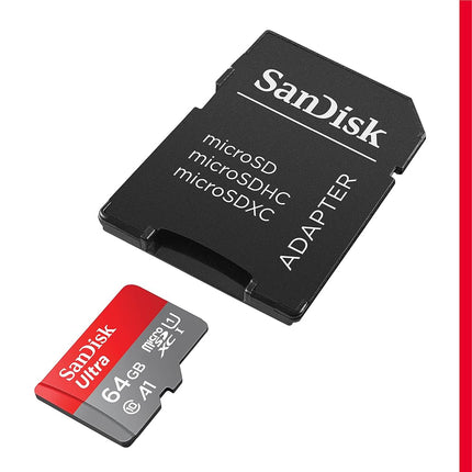 SANDISK 64GB Ultra microSD Card + Adapter, Up to 140MB/s Read Speeds 2-Pack