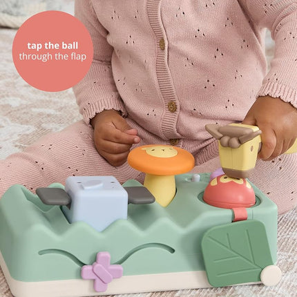 Skip Hop Tummy Time & Sitting Play Cause and Effect Musical Development Child Toy with 12 Animal Sounds, Lights, Music and 6 Activities, Geometric Wonders 2 in 1 Striking Bank