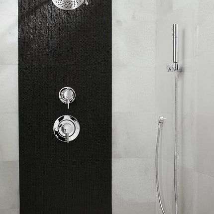 Moen Velocity Chrome Two-Function Rain Shower 8-Inch Showerhead with Immersion Technology for a High-Pressure Rinse, Round Rainfall Shower Head, Pressure Boosting Shower Head, S6320
