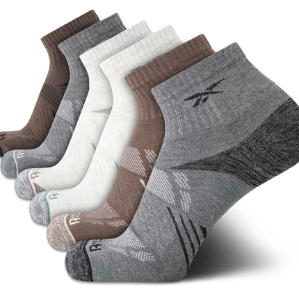Reebok Mens Quarter Socks - 6 Pack Moisture Wickin