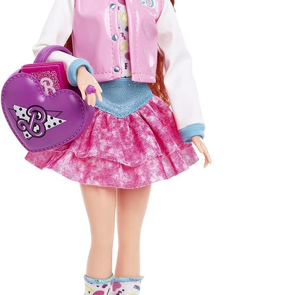 Barbie Rewind ‘80s Edition Doll, Schoolin’ Around, Wearing Dress & Accessories, with Crimped Red Hair, Gift for Collectors