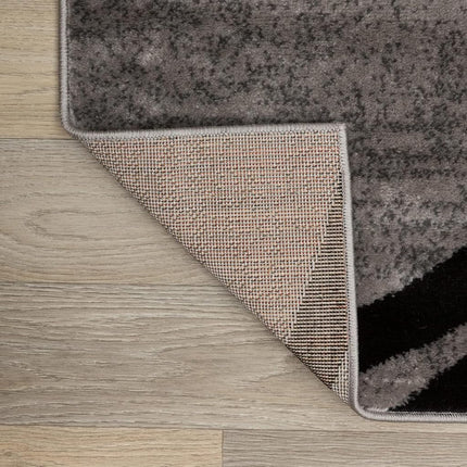 Rugshop Wavy Circles Design Accent Rug, Fade-Resistant Carpet for Entryway or Bathroom, Gray, 2'7" x 4'