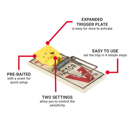 Victor Easy Set Mouse Trap - 18 Pack (72 Total Traps)