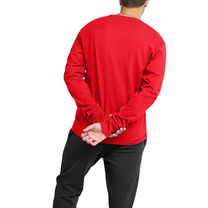 Champion Men's Classic Jersey Long Sleeve T-Shirt, Scarlet, L