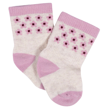 Gerber Unisex Baby 8-Pair Wiggle-Proof Sock, Lavender Garden, 3-6 Months