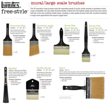 Liquitex Freestyle Large Scale Brush, Broad Flat/Varnish 1-Inch, Long Handle