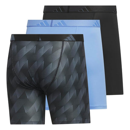 adidas Men's Microfiber Boxer Briefs (3-pack) performance Stretch Moisture-wicking Underwear, Adi Summit Onix-black/Blue Fusion/Black/3-pack, XXL