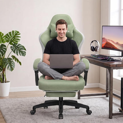 GTPLAYER Gaming Chair, Computer Office Chair with Pocket Spring Cushion, Linkage Armrests and Footrest, High Back Ergonomic Computer Chair with Lumbar Support Task Chair with Footrest
