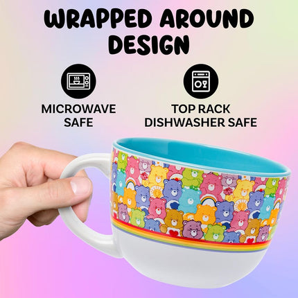 Silver Buffalo Care Bears Pattern Ceramic Soup Mug, 24 Ounces