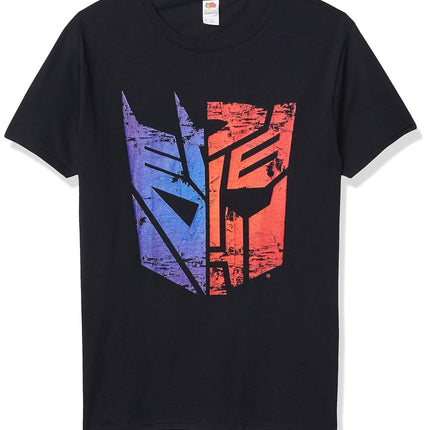 Camiseta Transformers de hombre con logo dividido, lisa, básica, color negro, talla XXXL