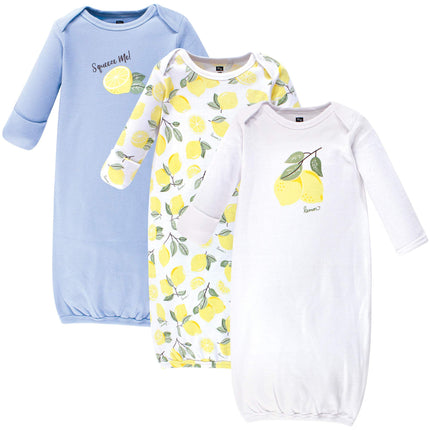 Hudson Baby Baby-Girls Cotton Gowns, Lemon, Preemi