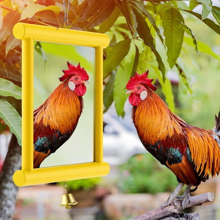 Sadnyy Extra Large Chicken Mirror Toy for Coop Square Double Side Mirror