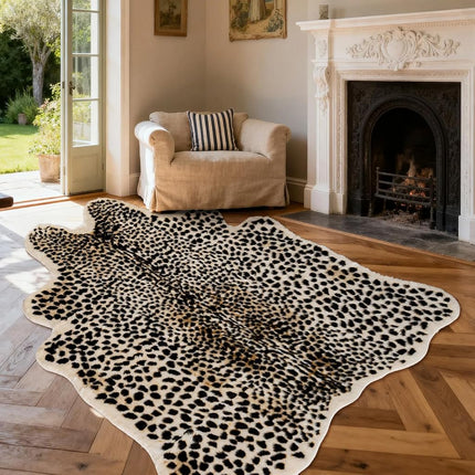Leopard Print Rug Cheetah Rug 5ft x 7ft Large Faux