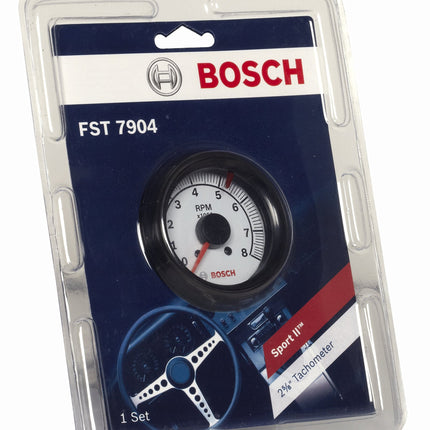 Bosch Actron SP0F000022 Sport II 2-5/8" Tachometer (White Dial Face, Black Bezel)