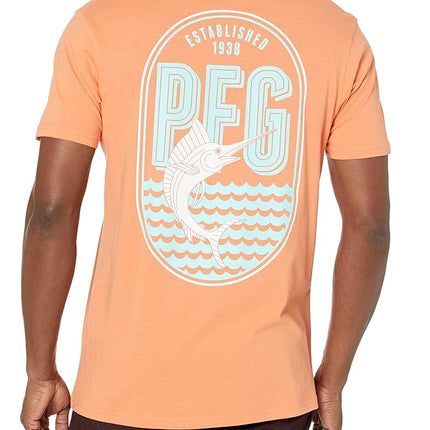 Columbia Men's Graphic T-Shirt, Bright Peach/Biber, Large