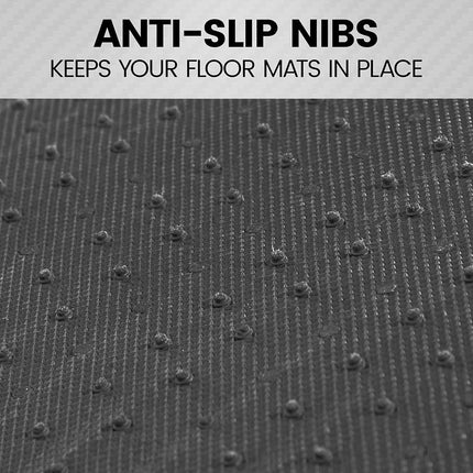 BDK Floor Mats for Cars, Two-Tone Carpet Car Floor Mats with Faux Leather Accents, Automotive Floor Mat Set with Built-In Heel Pad, Stylish Interior Car Accessories (Red)