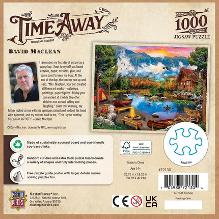 MasterPieces 1000 Piece Jigsaw Puzzle for Adults, Family, Or Youth - Sunset Canoe - 19.25" x26.75
