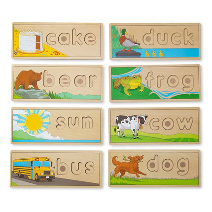 Melissa & Doug See & Spell − Wooden Alphabet Letters with Flash Cards | Educational Word Puzzles for Children | Age 4–6