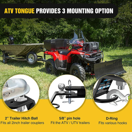Nilight ATV/UTV Three-Way Hitch with 2 Inch Ball 3500lbs 3 Trailer Hitch Ball Mount Lawn Mover Hitch ATV UTV Trailer Hitch Adapter 3" Drop/Rise 3 Mounting Options