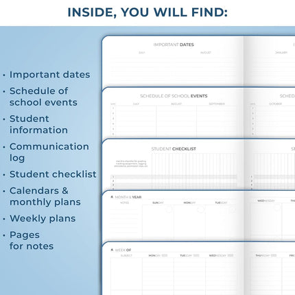 Clever Fox Teacher Planner, School & Homeschool Book, A4 Size Mystic Blue