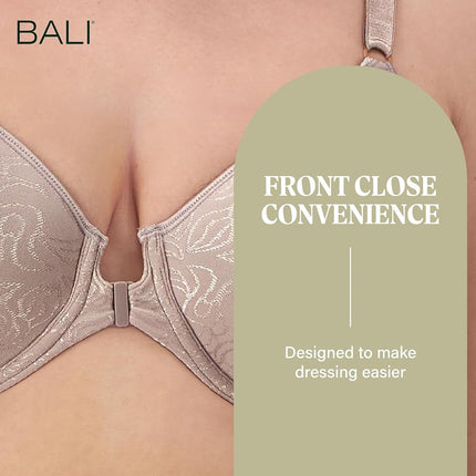 Bali Women's Comfort Revolution Front-Close Shaping Underwire Bra - Gray - 36DD