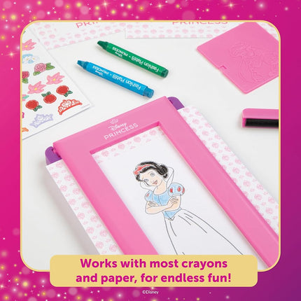 PlayMonster Fashion Plates Disney Princess – Mix-and-Match Drawing Kit, Arts and Crafts, Coloring, Art Supplies, Craft Supplies, Stencils, Crayons Included, Create Your Own Designs, Ages 6+