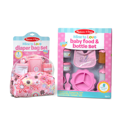 Melissa & Doug Doll Feeding and Changing Accessories - Bib, Bag, Diaper, Wipes, Utensils, Bottles 7.30 high x 11.20 wide x 14.30 deep