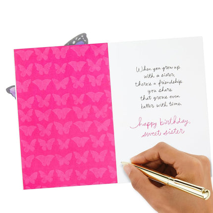 Hallmark Signature Birthday Card for Sister (Butterflies)