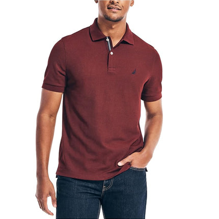 Nautica Men's Solid Deck Shirt, Royal Burgundy, Me