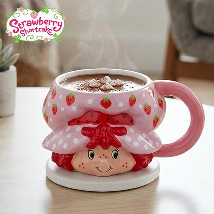Silver Buffalo Strawberry Shortcake Head Ceramic 3D Sculpted Mug