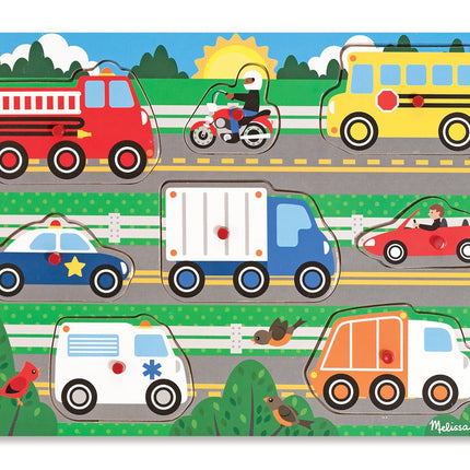 Melissa & Doug Vehicles Wooden Peg Puzzle (8 pcs)