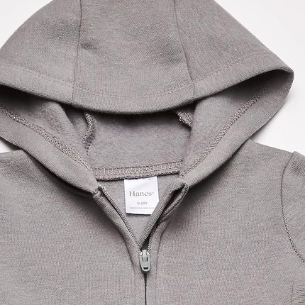Hanes, Zippin Soft 4-Way Stretch Fleece Hoodie, Babies and Toddlers, Charcoal, 18-24 Months