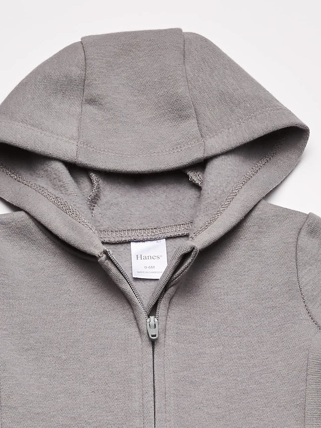 Hanes, Zippin Soft 4-Way Stretch Fleece Hoodie, Babies and Toddlers, Charcoal, 18-24 Months