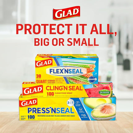 Glad ClingWrap Film alimentaire en plastique – Rouleau de 300 pieds carrés – Lot de 4