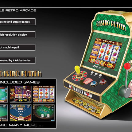 My Arcade Casino Player: Retro Arcade, Video Game Slot Machine, Casino Games and Puzzle Games, Arcades for Home, Includes Over 30 Games