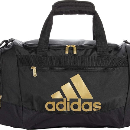 adidas Defender 4.0 Duffel Bag, durable athletic sports gym travel bag for men and women, Black/Gold Metallic, Small (38 L), Defender 4.0 Duffel Bag, Durable Athletic Sports Gym Travel Bag for Men and