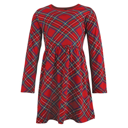 Hudson Baby Baby Girls' Cotton Dresses, Red Tartan, 8 Years