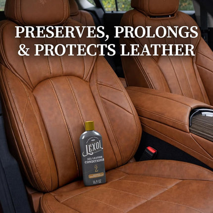 Lexol All Leather Conditioner for Car Seats and Interiors, Couches and Furniture, Shoes and Boots, Bags and Jackets, Baseball Gloves and Horse Saddles, and More, 16.9 oz Bottle (Step 2 of 2)