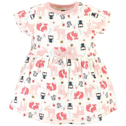 Hudson Baby Baby Girls' Cotton Dress and Cardigan Set, Forest, 3T